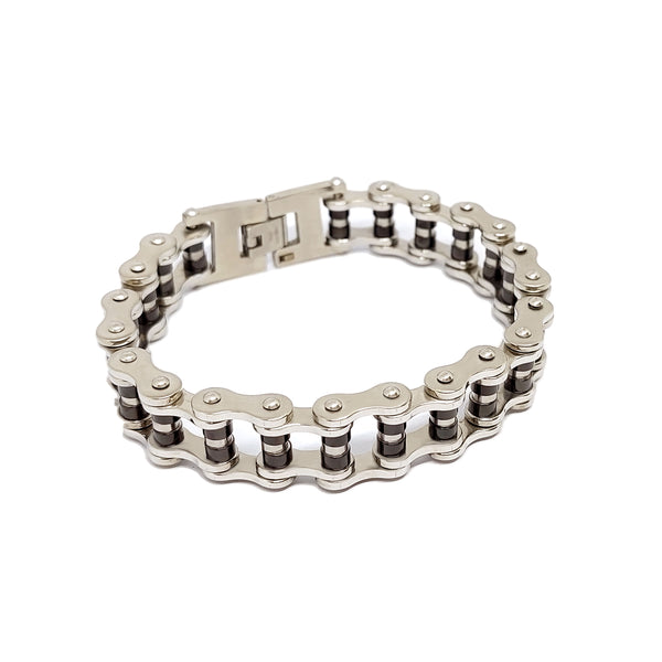ESBL 7975: Bicycle Chain Bracelet w/ Black Ctr Accents – EMO
