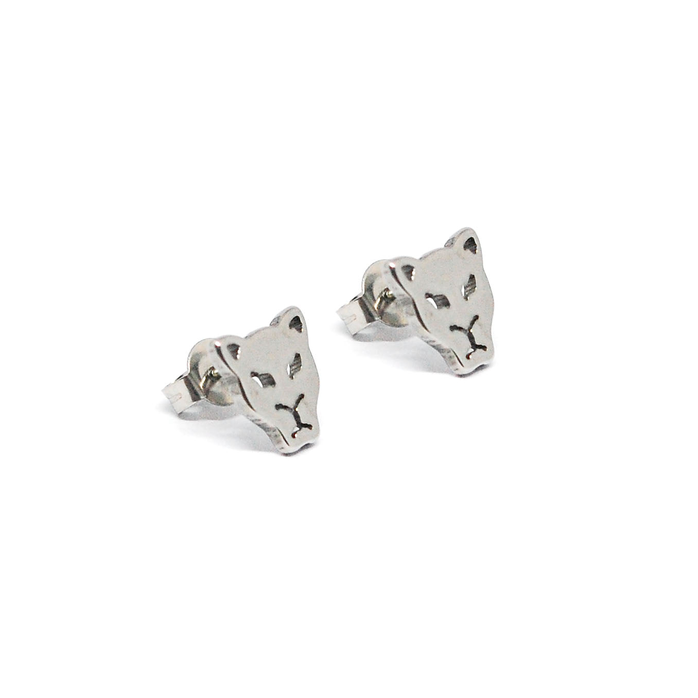 ESE 4943: White Panther Studs Earrings