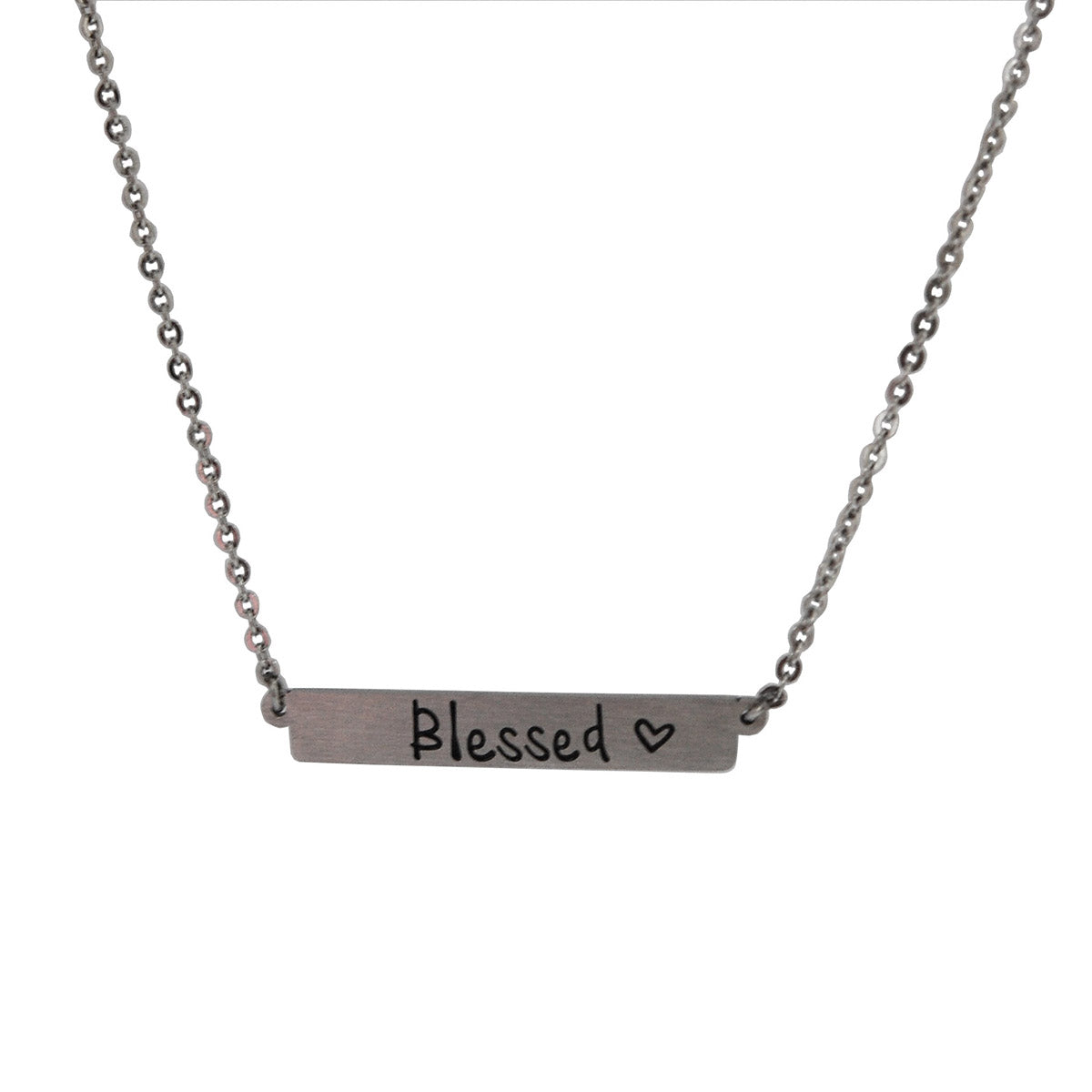 ESN 5353: "I Am Blessed" Bar Necklace w/ 18" + 2" Chain