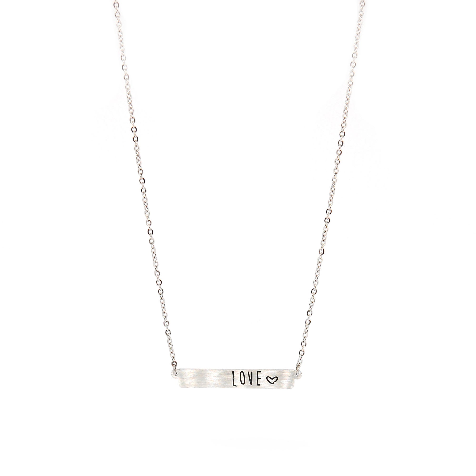 ESN 5704: Love Bar Necklace w/ 18" + 2" Chain