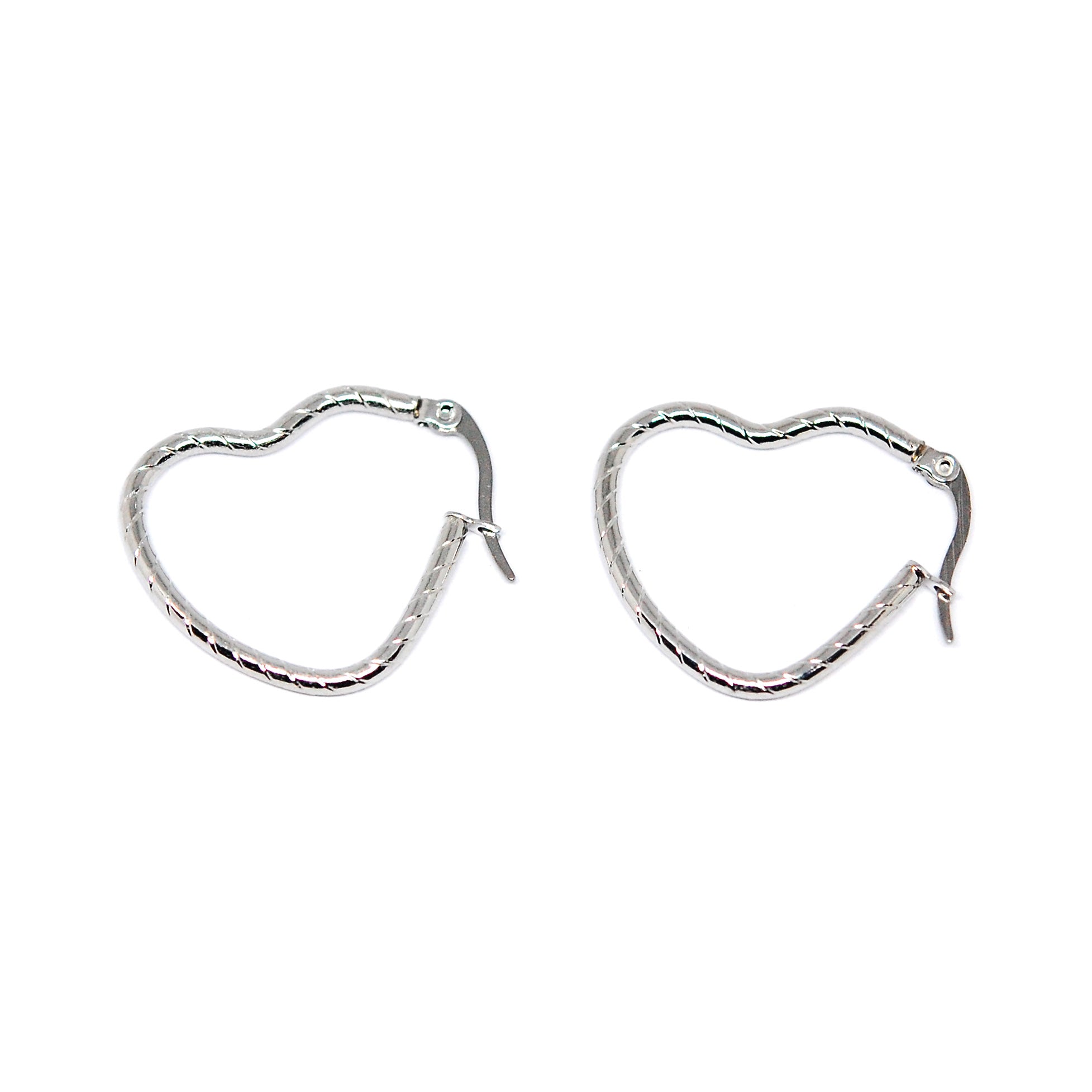ESE 6896: Med Beautifully Etched Heart Hoops