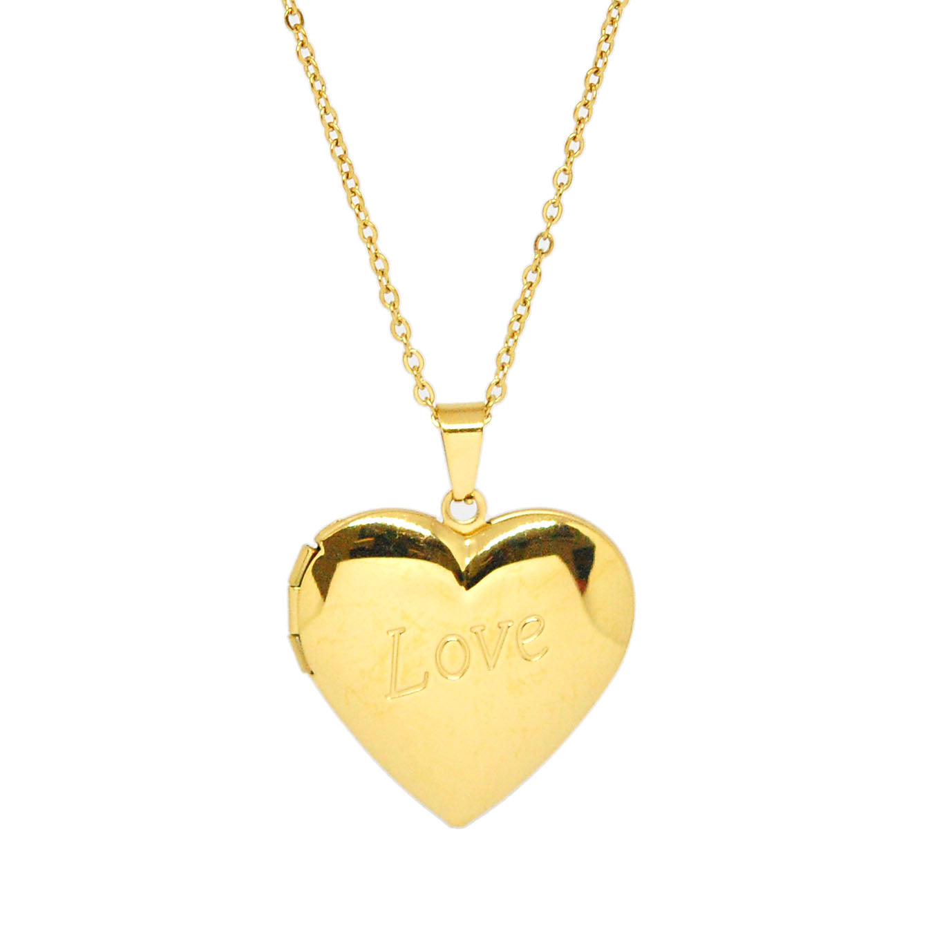 ESN 7656: All IPG XL "Love" Heart Necklace (27mmx29mm)