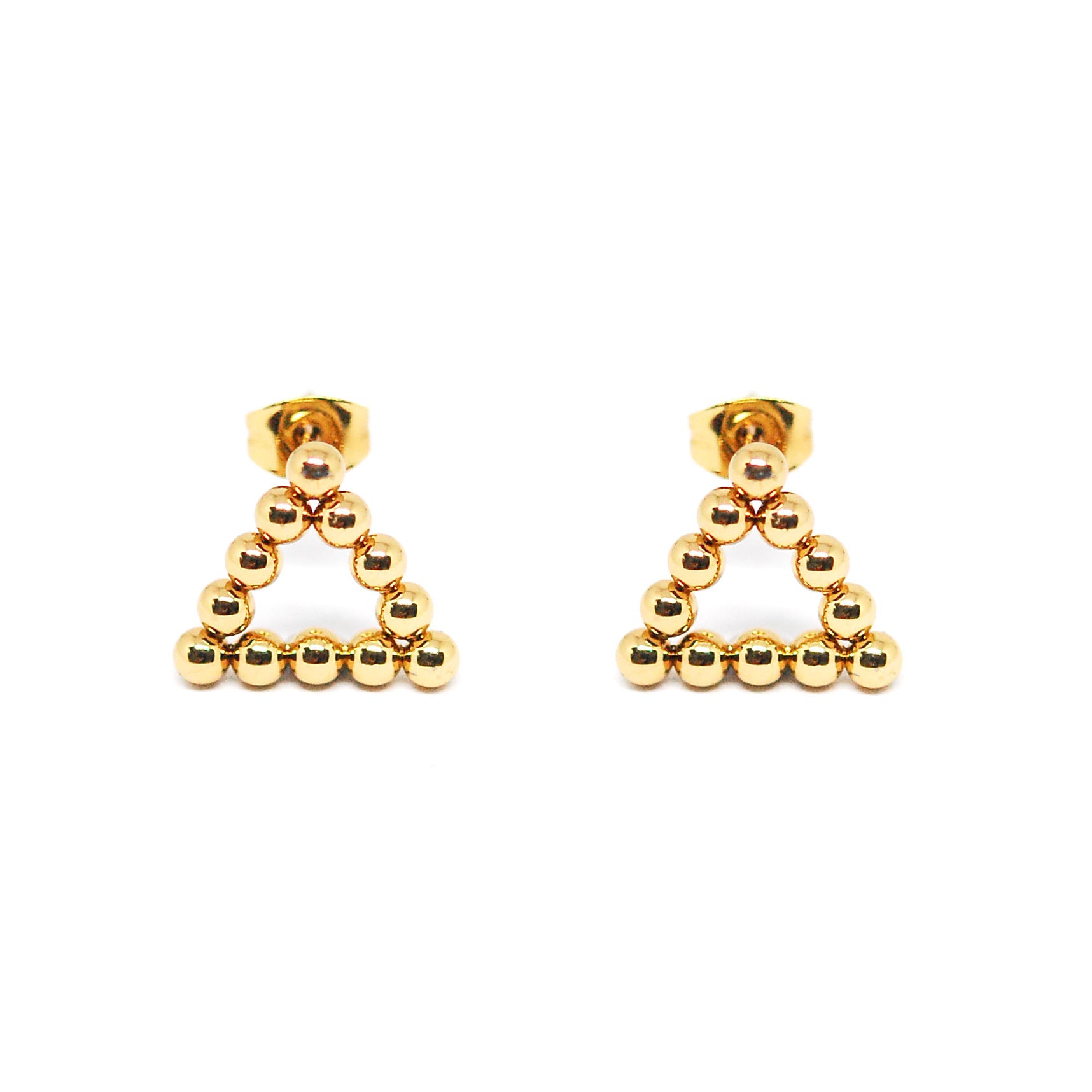 ESE 7698: All IPG Multi-Ball Triangle Earrings (12mm)