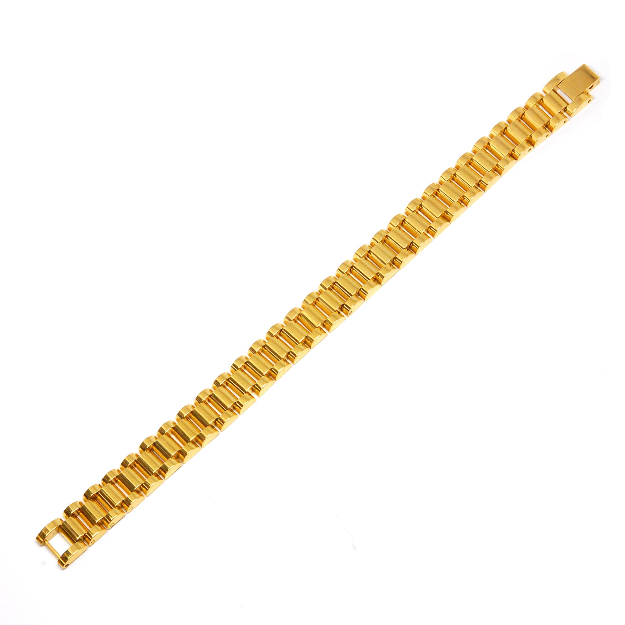 ESBL 7745: All Gold-Plated Rolex Male Bracelet (12mm)