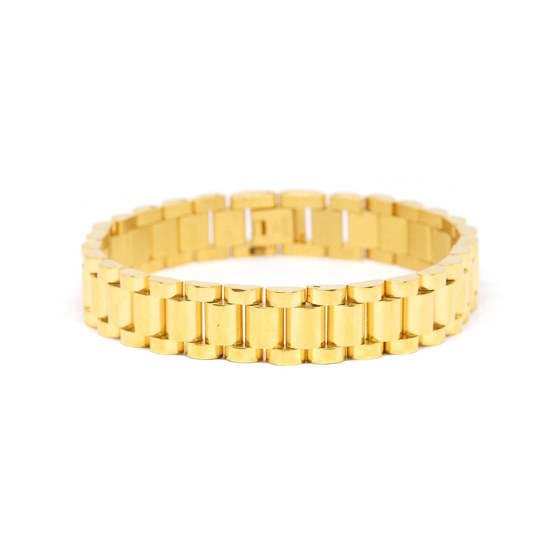 ESBL 7745: All Gold-Plated Rolex Male Bracelet (12mm)