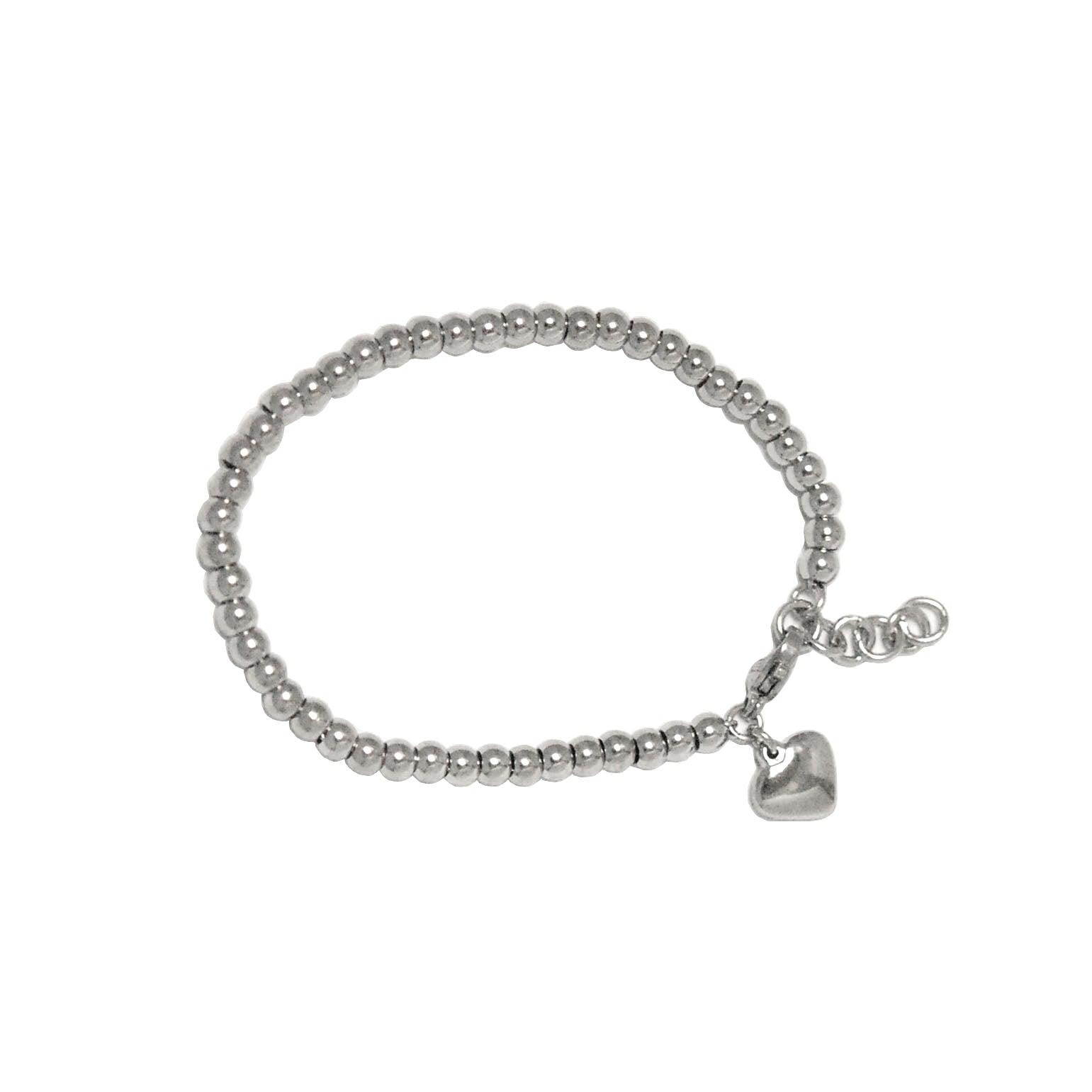 ESBL 5581: 50 Steel Ball w/ Baby Heart Charm Bracelet