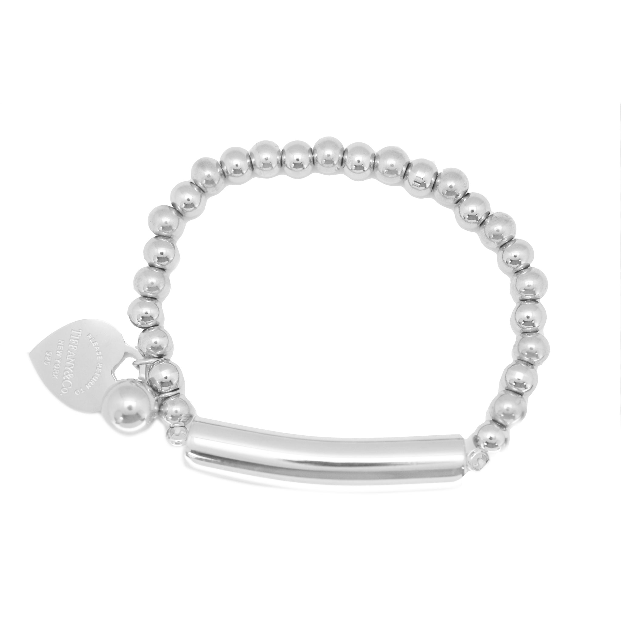 ESBL 5199: 26-Ball Bracelet w/ Barrel Center & Tiffany Charm