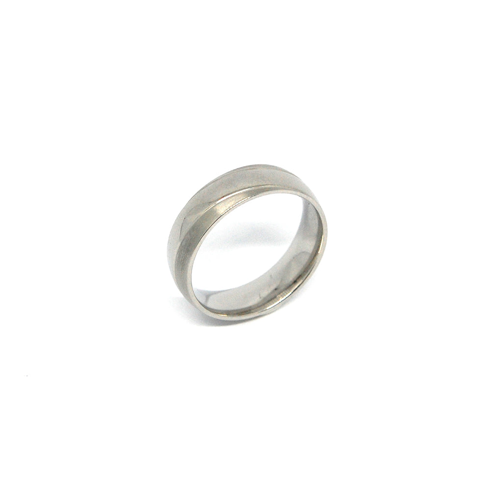 ESR 7544: Carly Matte Wedding Ring w/ Gloss Swirl Design