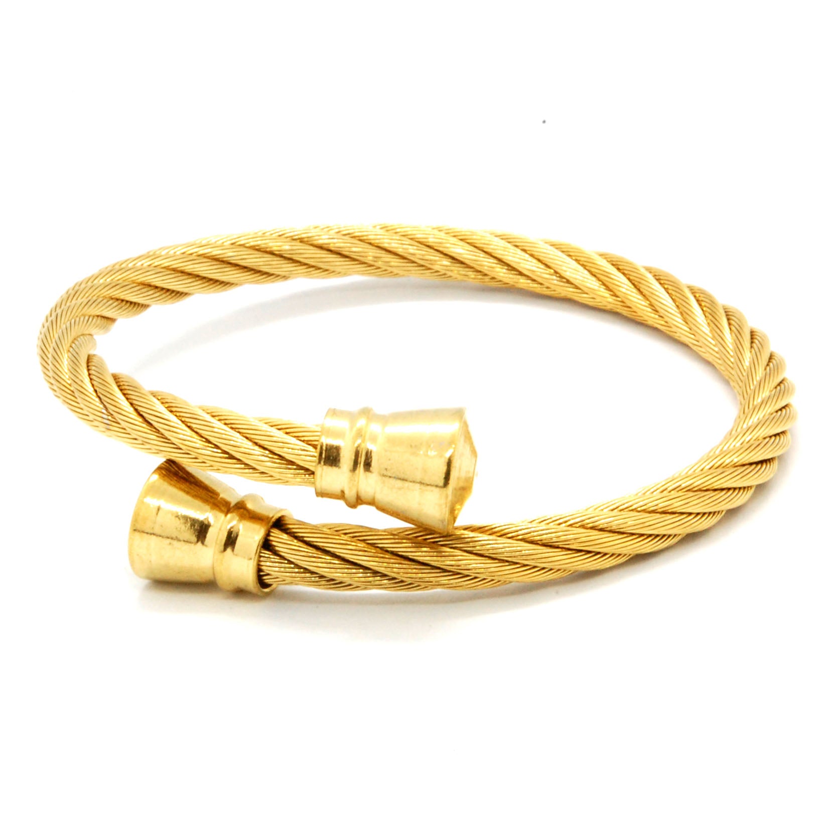 ESBG 7852: Gold-Plated Charriol Bangle w/ Gold-Plated Barrel Ends