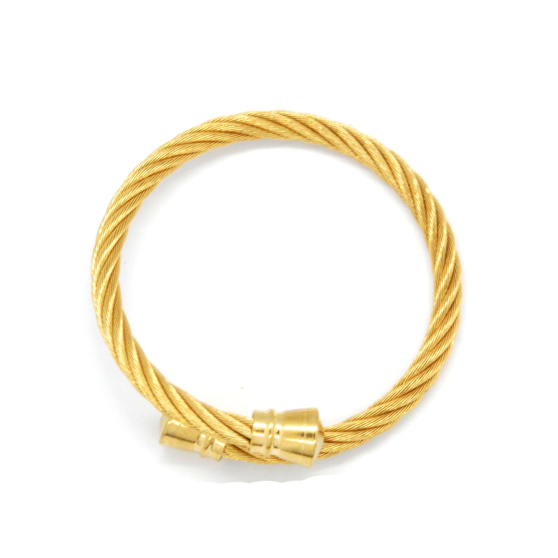 ESBG 7852: Gold-Plated Charriol Bangle w/ Gold-Plated Barrel Ends