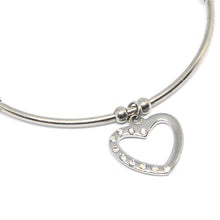 ESBG 5509: Hard Bangle w/ 2 Ball Ends w/ Heart Outline & 10Czs