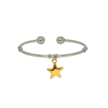 ESBG 5642: Hard Bangle w/ 2 Ball Ends w/ IPG Twinkle Charm