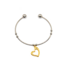 ESBG 5643: Hard Bangle w/ 2 Ball Ends w/ IPG Love Charm