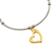 ESBG 5643: Hard Bangle w/ 2 Ball Ends w/ IPG Love Charm