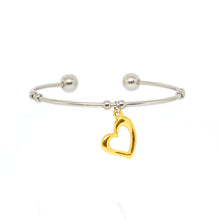 ESBG 5643: Hard Bangle w/ 2 Ball Ends w/ IPG Love Charm