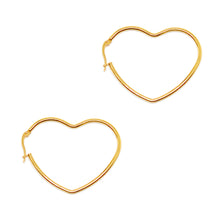ESE 7376: Gold Plated Rounded Heart Outline Studs (43mm)