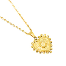 Gold-Plated Letter Accented Heart (18x20mm) Necklace w/ 18