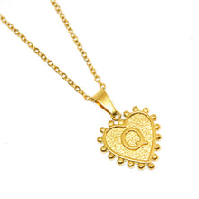 Gold-Plated Letter Accented Heart (18x20mm) Necklace w/ 18