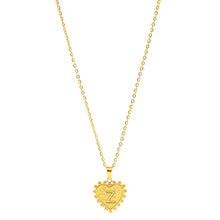 Gold-Plated Letter Accented Heart (18x20mm) Necklace w/ 18