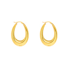 ESE 7637: Gold-Plated XL Elongated Chunky Teardrop Outline Earrings