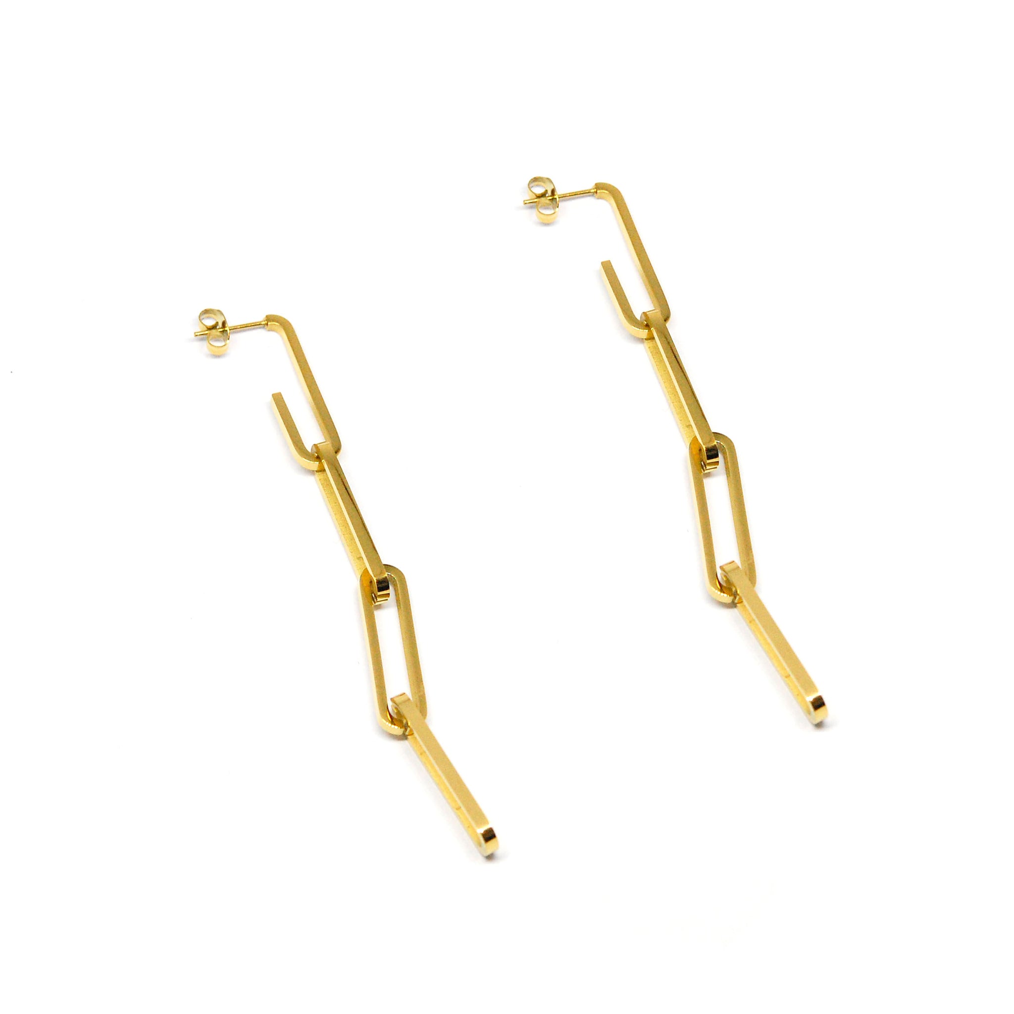 ESE 7638: Gold Plated Simple Med Paper Clip Earrings