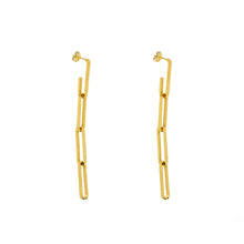 ESE 7638: Gold Plated Simple Med Paper Clip Earrings