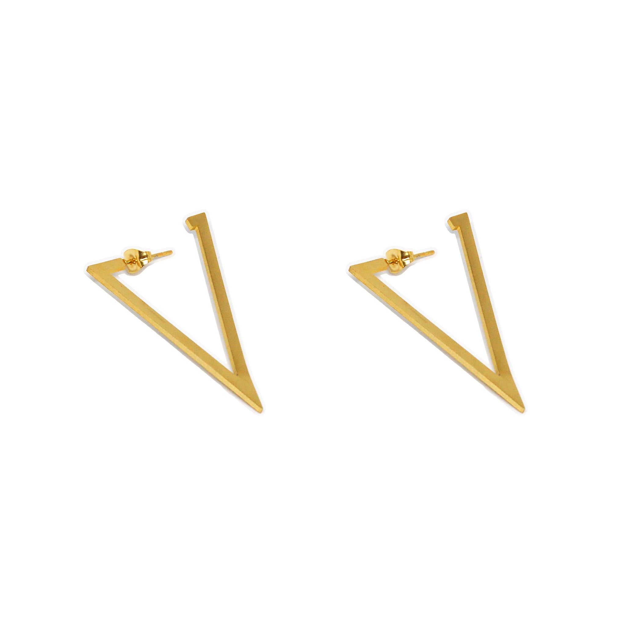 ESE 7649: All IPG 25mm Triangular Outline Earrings