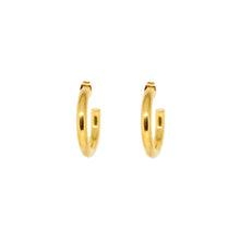 ESE 7653: Gold Plated 4mm Semi Hoop Earrings (25mm)