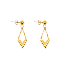 ESE 7694: All IPG Balls & Dangling V-Accent Earrings