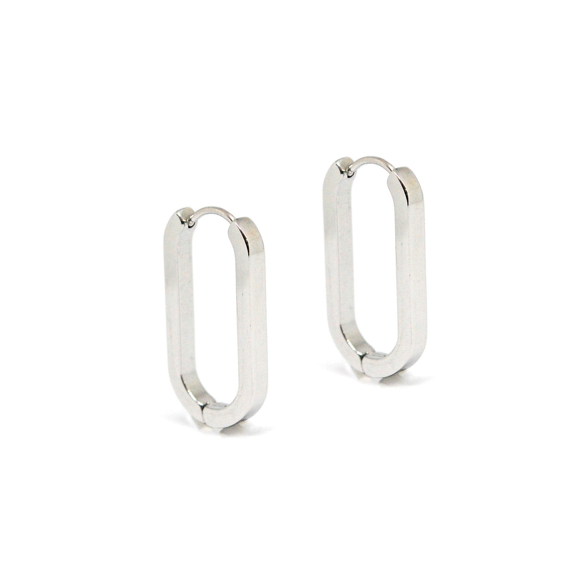 ESE 7874: Thick Glossy Long Oval Outline Creollas Earrings