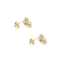 ESE 7930: Enclosed Cz-Studded Ruby Red Heart Cz Earrings