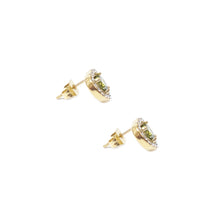 ESE 7932: All IPG Enclosed Cz-Studded Light Emerald Heart Cz Earrings