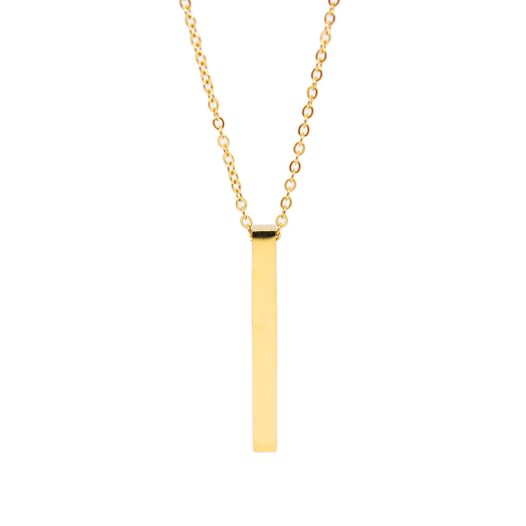 ESN 7951: All IPG IPG 35mm Engravable Bar Necklace (w/ 18"+2"Chain)
