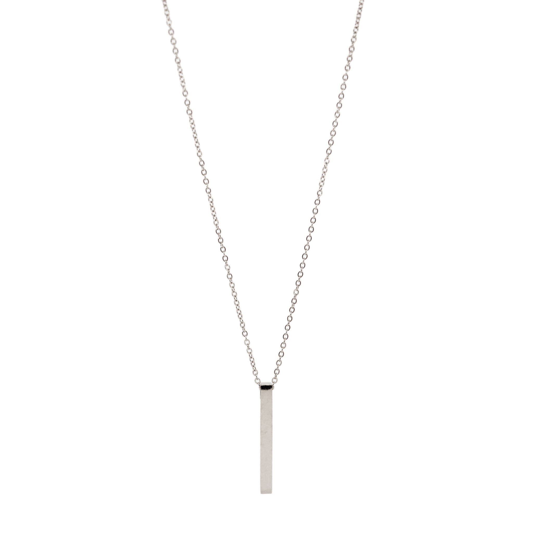 ESN 7952: 35mm Engravable Bar Necklace (w/ 18"+2"Chain)