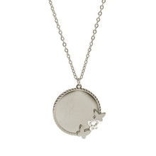 ESN 7954: 22cm Circle w/ Butterflies Necklace w/ Free Face Engrave (18