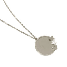 ESN 7954: 22cm Circle w/ Butterflies Necklace w/ Free Face Engrave (18