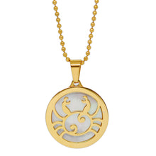 ESN 7965: All IPG Mop Cancer Zodiac Necklace w/ 18