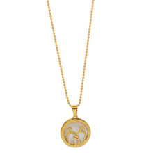 ESN 7970: All IPG Mop Gemini Zodiac Necklace w/ 18
