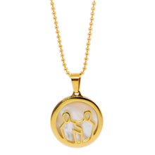 ESN 7970: All IPG Mop Gemini Zodiac Necklace w/ 18