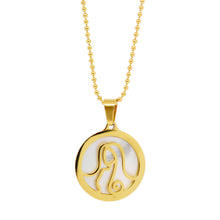 ESN 7971: All IPG Mop Virgo Zodiac Necklace w/ 18