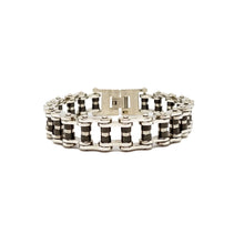 ESBL 7975: Bicycle Chain Bracelet w/ Black Ctr Accents