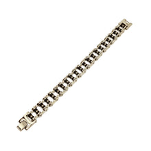 ESBL 7975: Bicycle Chain Bracelet w/ Black Ctr Accents