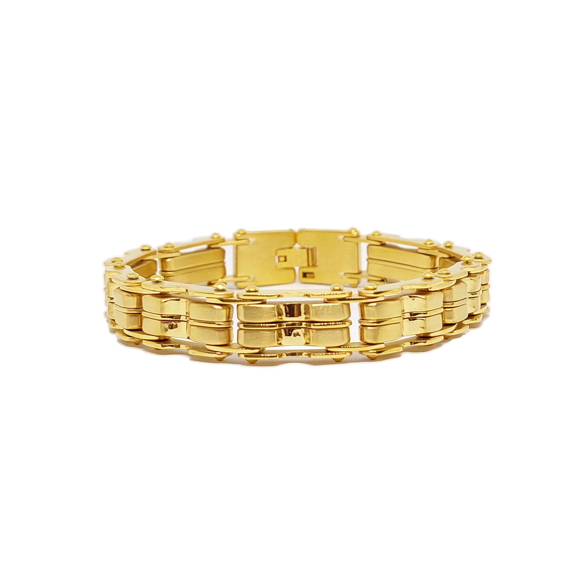 ESBL 7977: All IPG Double Bar Intertwined Male Bracelet