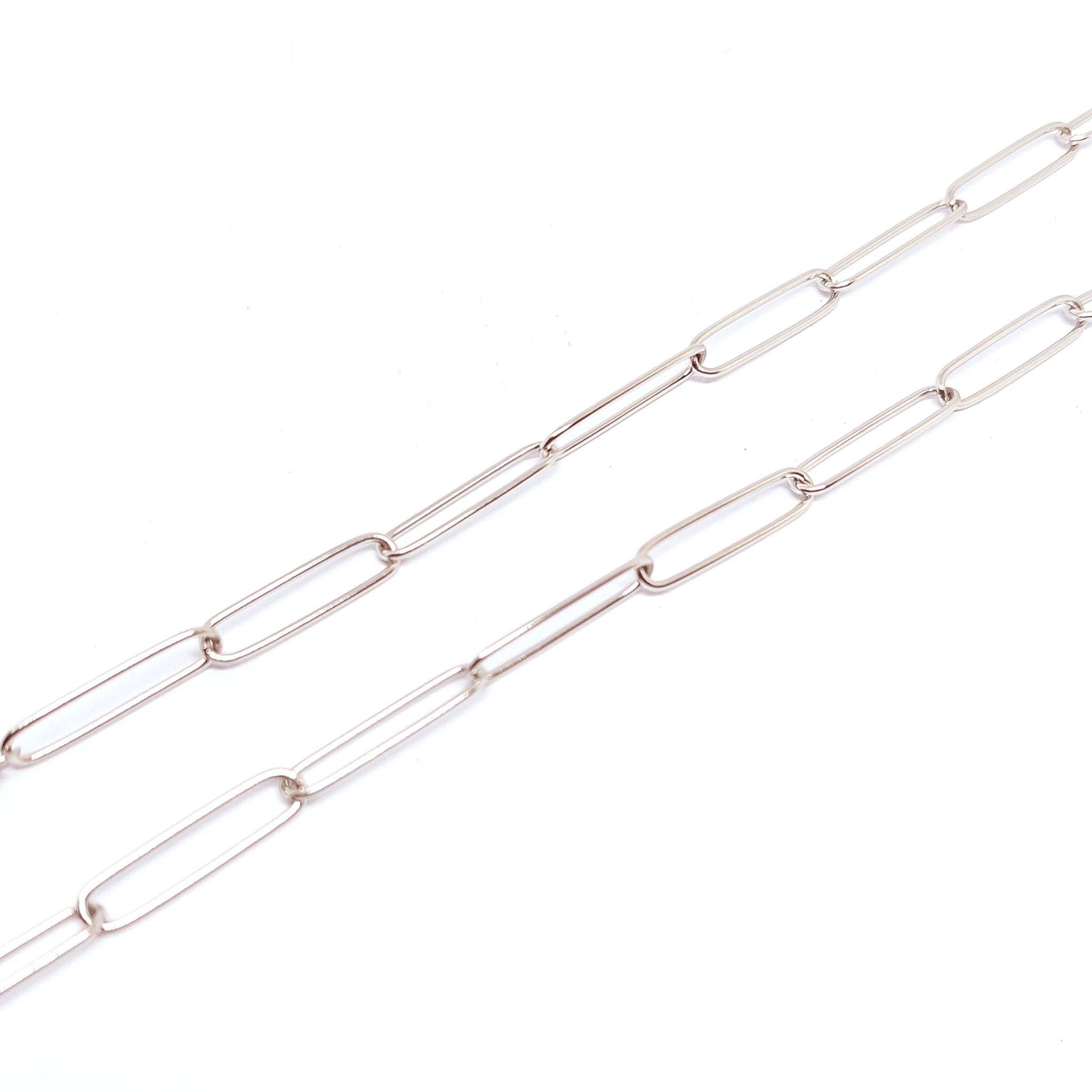 ESN 7984: Delicate S/S Long Paper Clip Necklace (18"+2"Ch)