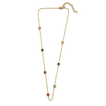 ESN 8043: All IPG Enclosed Multi-Color Cz Necklace (18