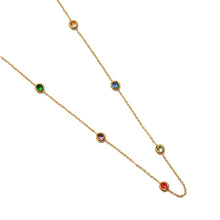 ESN 8043: All IPG Enclosed Multi-Color Cz Necklace (18