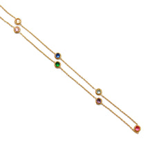 ESN 8043: All IPG Enclosed Multi-Color Cz Necklace (18