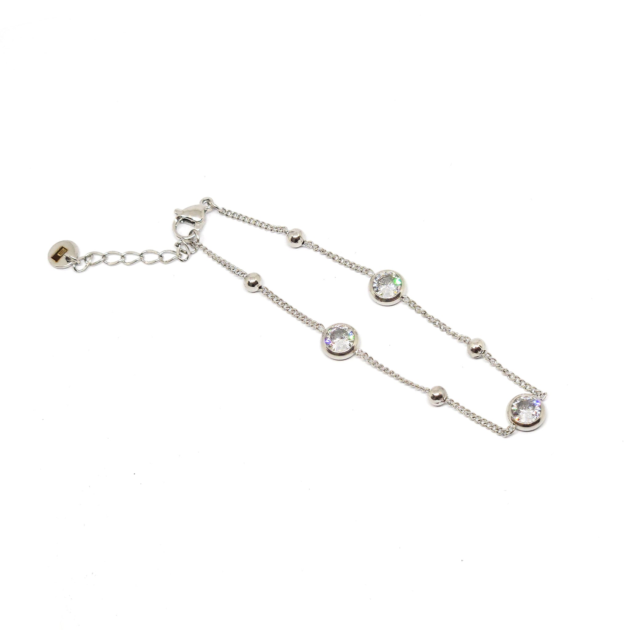 ESBL 8047: 4x Baby Ball & 3x Enclosed Cz Bracelet