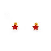 ESE 8080: All IPG Enamel Star Studs w/ Baby Safe Chapita