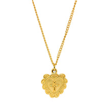 ESN 8145: All IPG Cross Inside Sacred Heart Necklace (15.5